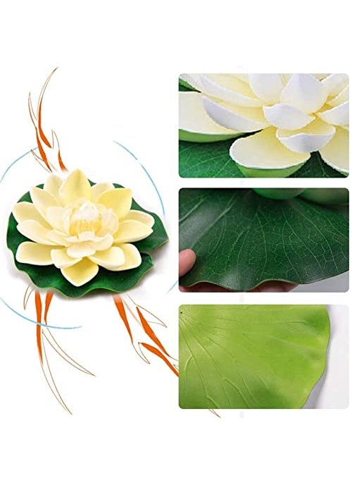 Ryme Ryme Assorted Colour Big Lotus Artificial Floating Flower for Water Bowl 7 Inches Pack of 4  - Image 4