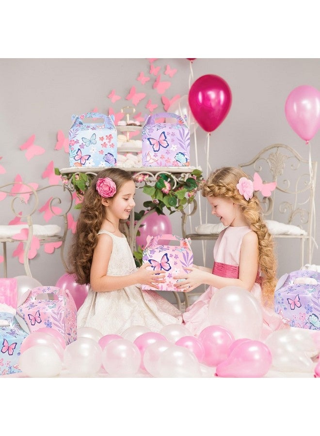 بيوينتي 12 قطعة من صناديق هدايا حفلات الفراشات، صناديق هدايا كرتونية بنمط الفراشة، صناديق هدايا حفلات بنمط الفراشة، صناديق حفلات للأطفال بمقبض، لأعياد الميلاد وحفلات الزفاف وحفلات استقبال المولود الجديد والنزهات - Image 5