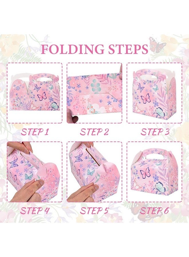 بيوينتي 12 قطعة من صناديق هدايا حفلات الفراشات، صناديق هدايا كرتونية بنمط الفراشة، صناديق هدايا حفلات بنمط الفراشة، صناديق حفلات للأطفال بمقبض، لأعياد الميلاد وحفلات الزفاف وحفلات استقبال المولود الجديد والنزهات - Image 3