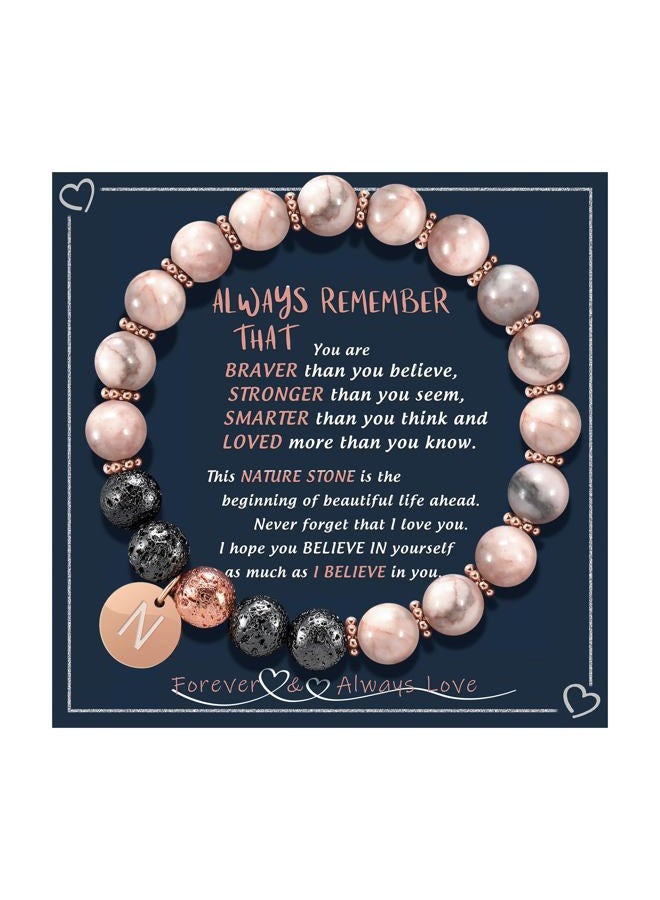 Btysun Initial Bracelets for Women Teen Girls Best Friend Graduation Birthday Gifts for Her Letter A-Z Beaded Bracelet Valentines Day Gifts for Wife Girlfriend Sister Daughter Mother's Day Mom Female - Image 1