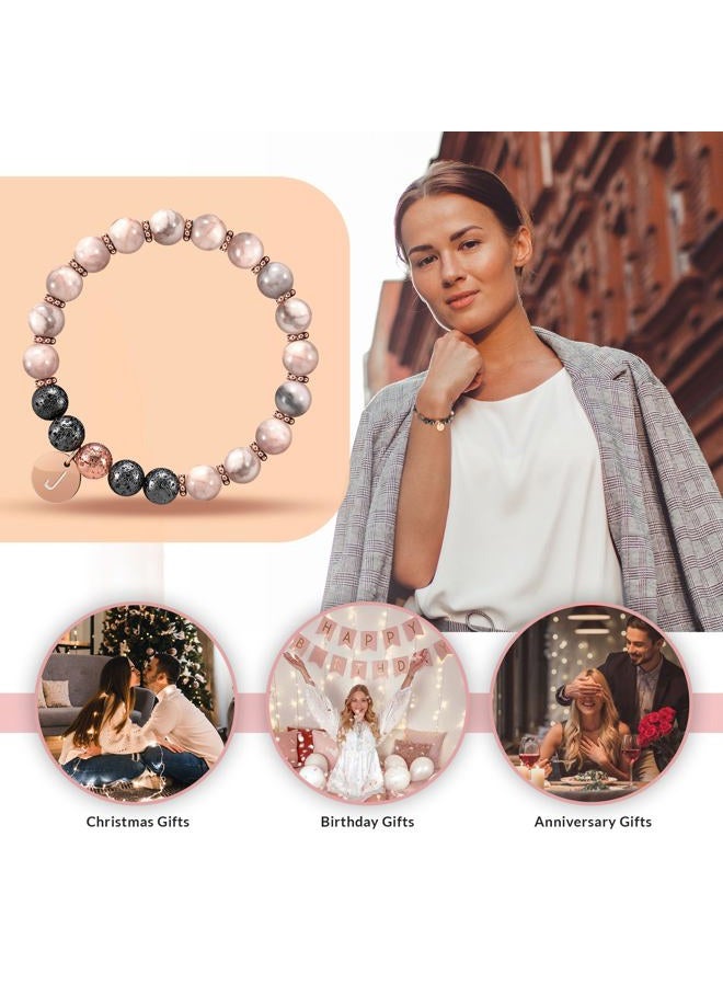 Btysun Initial Bracelets for Women Teen Girls Best Friend Graduation Birthday Gifts for Her Letter A-Z Beaded Bracelet Valentines Day Gifts for Wife Girlfriend Sister Daughter Mother's Day Mom Female - Image 3