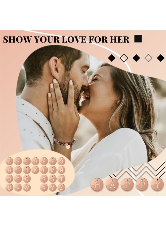 Btysun Initial Bracelets for Women Teen Girls Best Friend Graduation Birthday Gifts for Her Letter A-Z Beaded Bracelet Valentines Day Gifts for Wife Girlfriend Sister Daughter Mother's Day Mom Female - Image 2