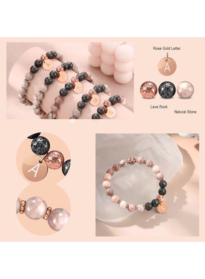 Btysun Initial Bracelets for Women Teen Girls Best Friend Graduation Birthday Gifts for Her Letter A-Z Beaded Bracelet Valentines Day Gifts for Wife Girlfriend Sister Daughter Mother's Day Mom Female - Image 5