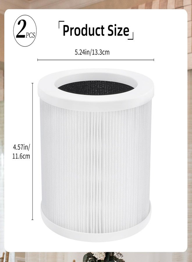 Motroce 2Pcs A1 Replacement Filter Compatible with VEWIOR Air Purifier HQSC-50, HQKJ-80, A1W, AMEIFU AP01W, KOIOS HQKJ-50 Air Purifier, 3-in-1 H13 True HEPA Air Cleaner Filter - Image 2