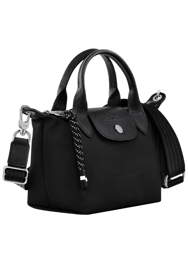 Longchamp Energy Series Mini Handheld Crossbody Tote Bag - Recycled Nylon, Black - Image 3
