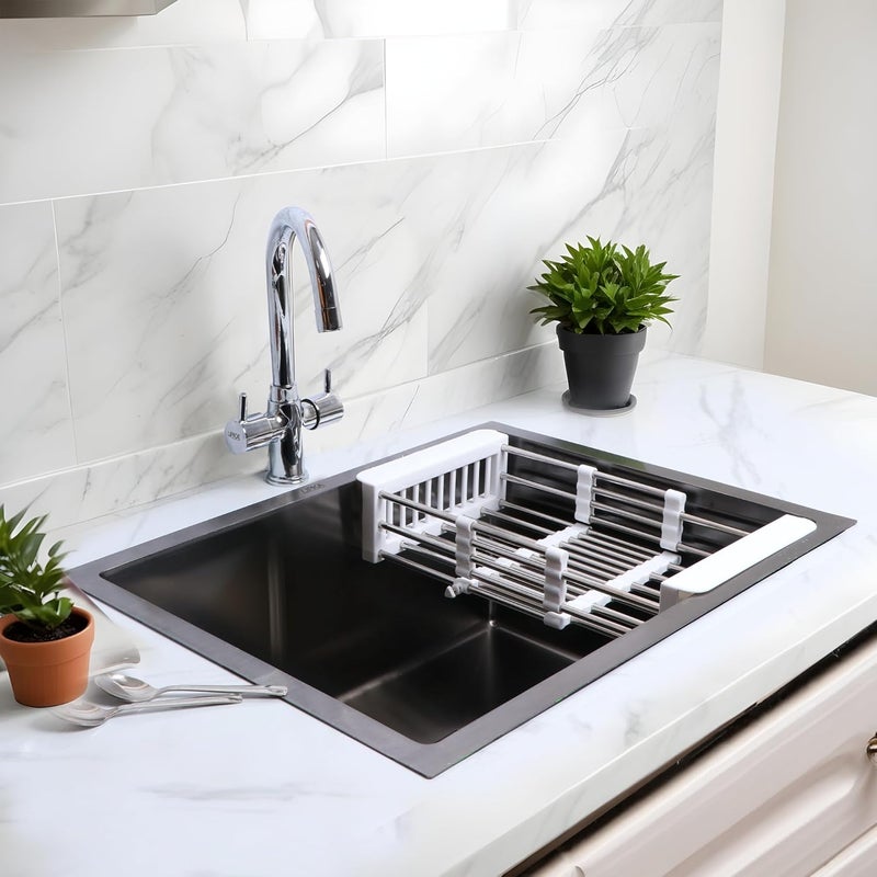 Lipka LIPKA Handmade Single Bowl Kitchen Sink 24 x 18 x 10 Inches with Black Matte PVD Coating Premium Stainless Steel Sink with PVC Waste Pipe Sink Coupling Vegetable Strainer - Image 3