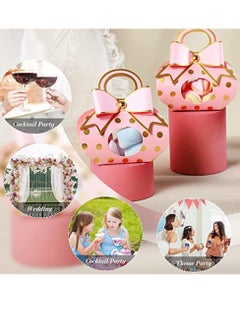 SYOSI Wedding Favor Box, Party Favor Pink Candy Box, Wedding Cake Box for Guest Bridal Shower Favor Box Wedding Box Chocolate Treat Present Bag with Bow for Wedding Party (2.6x1.8x4.9 Inch 50Pcs)  - Image 3