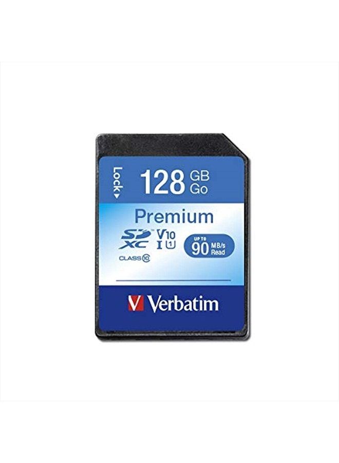 VERBATIM 128GB Premium SDXC Memory Card, UHS-I V10 U1 Class 10  - Image 1