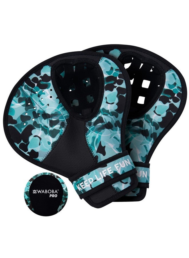 Waboba Catch Water Gloves Pro Water Bouncing Ball Set - for Beach Games & Swimming Pool Toys - 2 Baseball Style Mitts for Catching Water Balls - One Size Ambidextrous Design, Black - Image 1