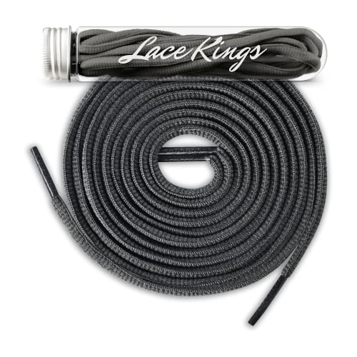 Lace Kings Oval Shoelaces (Dark Grey - 36in) - Image 1