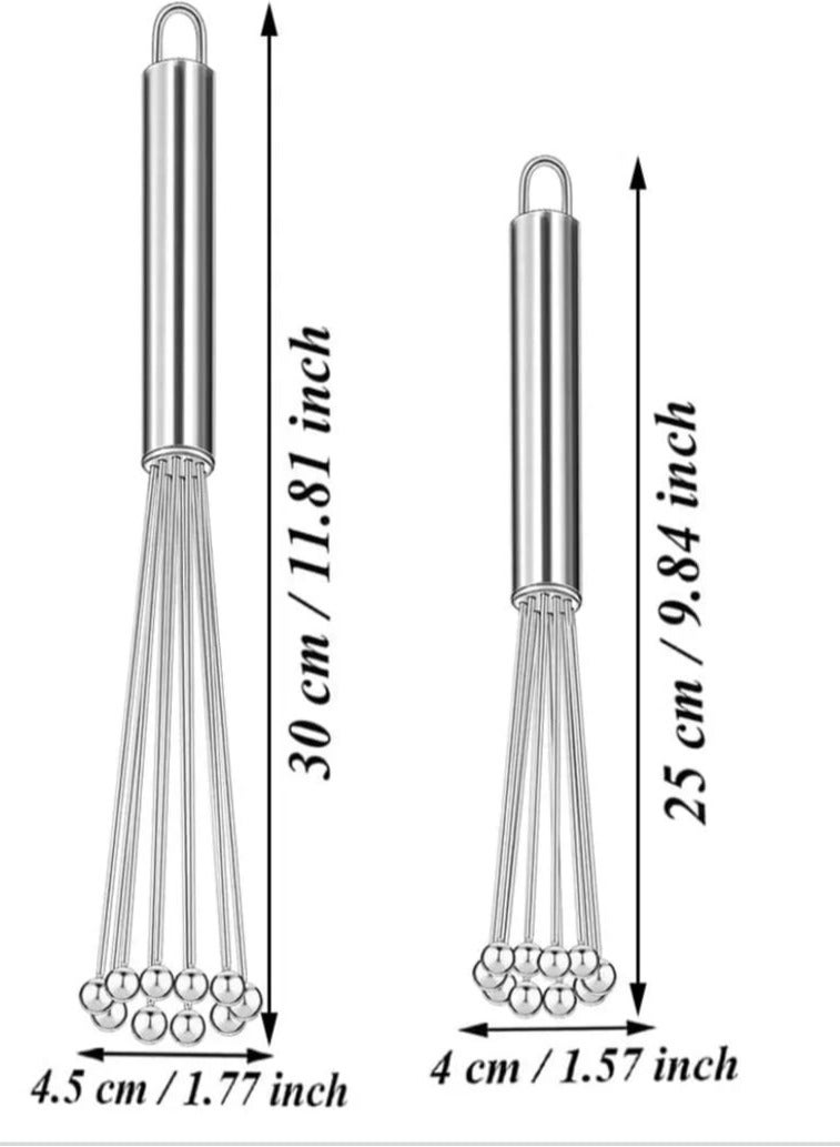 Stainless Steel Conical Hand Whisk for Cooking, Mixing, Beating & Stirring Sizes 25 & 30 CM - Image 2