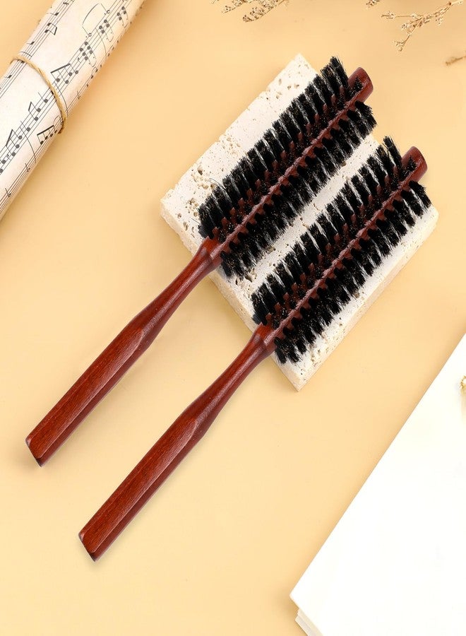 Sliverdew Boar Bristle Hair Brush, 2 Pack Small Round Hair Brush Portable Travel Styling Brush Roller Brush Soft Bristle Hair Brush for Blow Drying, Women Thin Hair, Short Hair, Fine Hair, Beard Brush for Men - Image 5