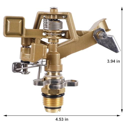 Biswing 1/2 Inch Impact Sprinkler 2 Pack, Heavy Duty Zinc Alloy Lawn Sprinkler Head with Nozzle, Adjustable 20-360 Degree Large Coverage Pattern, Watering Sprinkler for Grass Patio Garden Irrigation - Image 4