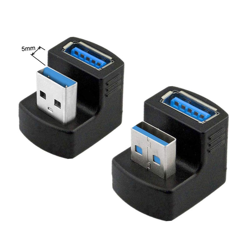 chenyang 2 Pack USB 3.0 Type A Male to Female 180 Degree Angled Connector Adapter - Image 4