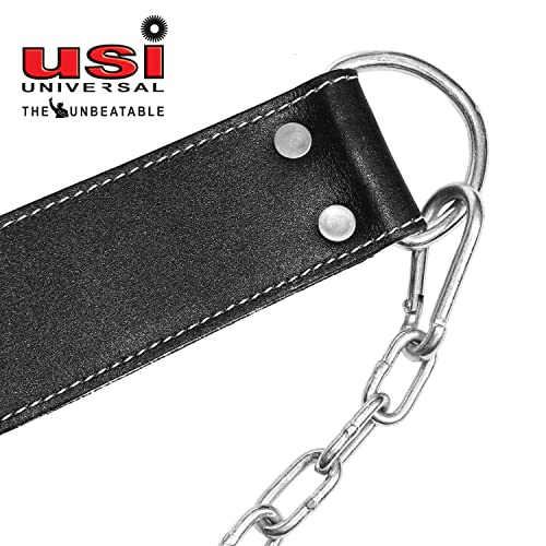 USI UNIVERSAL Dip Belt, 790DP Dip Belts With Chain & Snap Hook, Padded Leather & Metal Construction, Suede Leather Lining For Comfort & Grip, Weight Capacity (Dips) 40kg, 6" Padding - Image 5