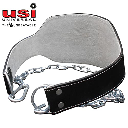USI UNIVERSAL Dip Belt, 790DP Dip Belts With Chain & Snap Hook, Padded Leather & Metal Construction, Suede Leather Lining For Comfort & Grip, Weight Capacity (Dips) 40kg, 6" Padding - Image 3