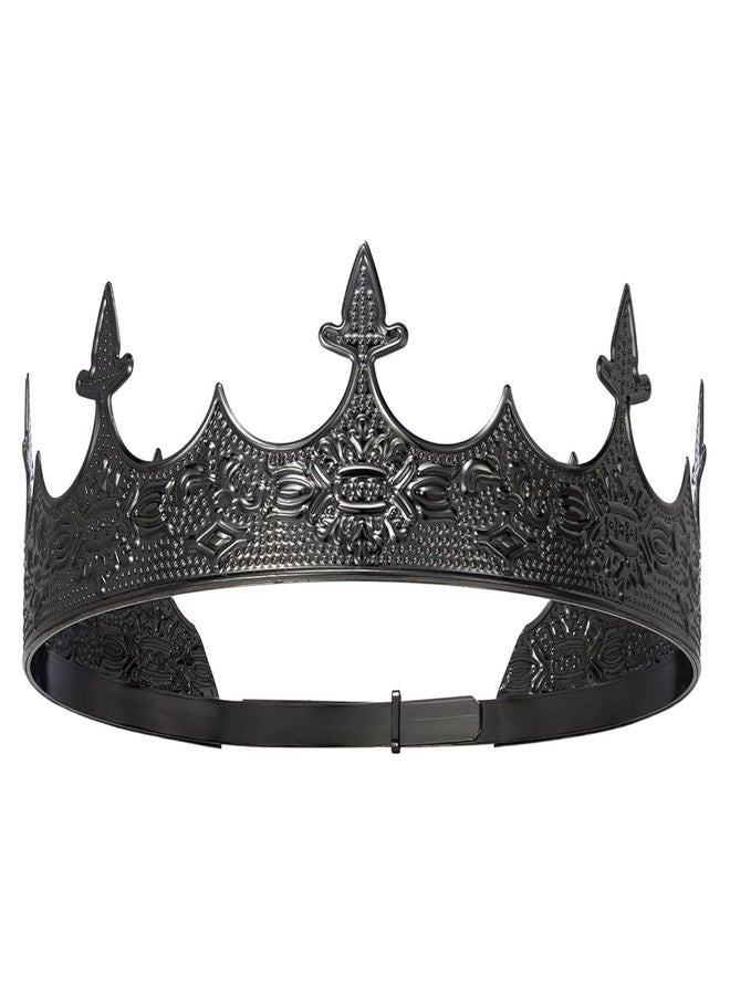 XEUZK King Crown for Men Crowns Tiara for Birthday Party Costume (Black King's Crown) - Image 1
