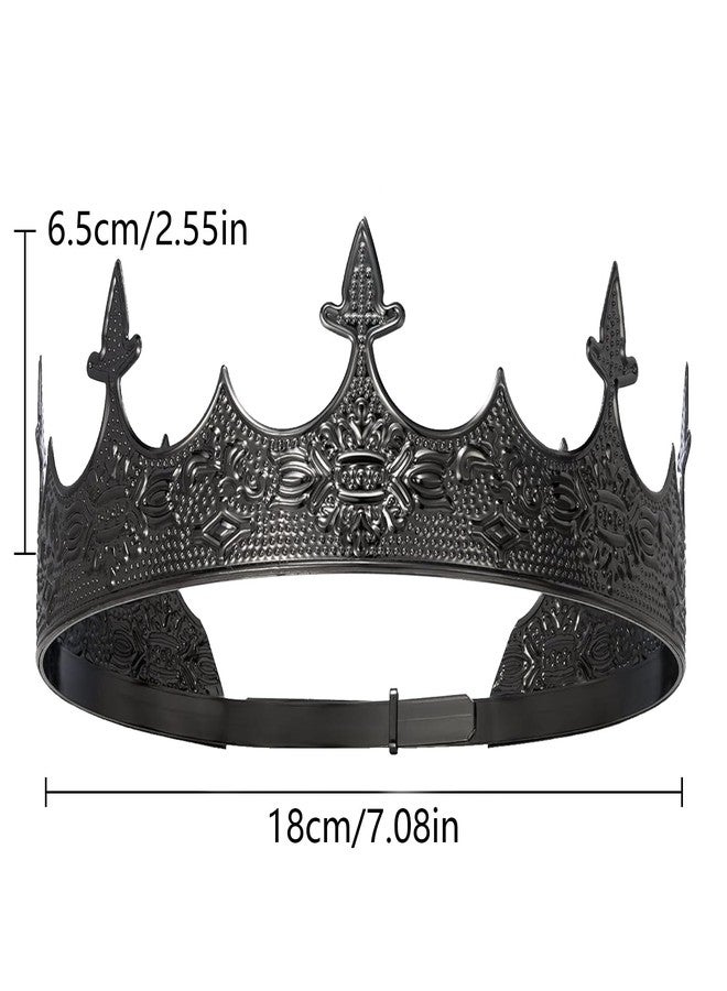XEUZK King Crown for Men Crowns Tiara for Birthday Party Costume (Black King's Crown) - Image 2