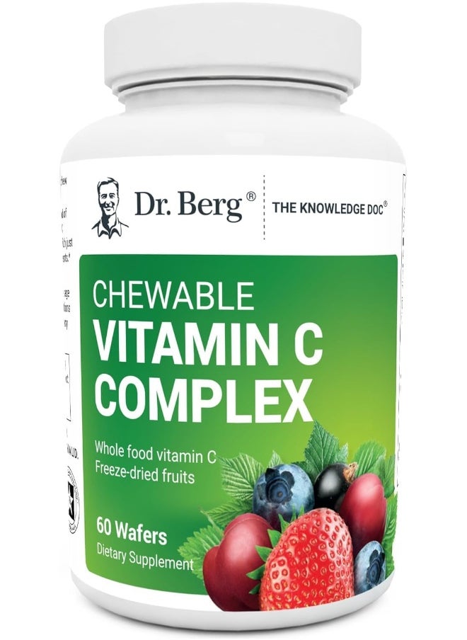 Vitamin C Complex Whole Food 60 Chewable 100% Natural Vitamin C From Just 4 Berries, Nongmo