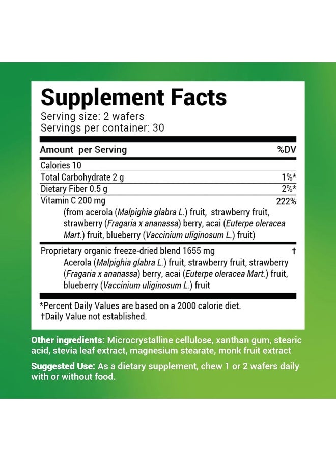 Vitamin C Complex Whole Food 60 Chewable 100% Natural Vitamin C From Just 4 Berries, Nongmo
