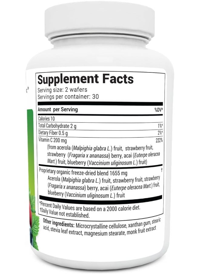 Vitamin C Complex Whole Food 60 Chewable 100% Natural Vitamin C From Just 4 Berries, Nongmo