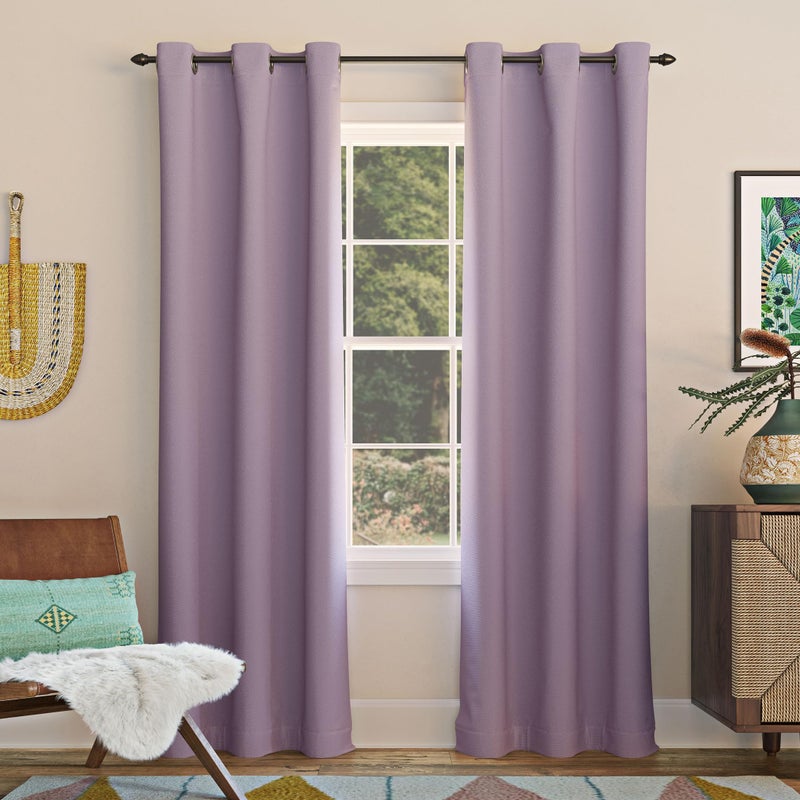 Sun Zero Easton Energy Saving Blackout Grommet Curtain Panel, Lavender, 40" W x 84" L (1 Panel) - Image 1