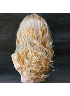 Kalyss Kalyss Women's Long Curly Body Wavy Heat Resistant Blonde with Highlights Wig Synthetic Full Hair Wig for Women (Blonde with Highlights)  - Image 3