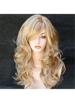 Kalyss Kalyss Women's Long Curly Body Wavy Heat Resistant Blonde with Highlights Wig Synthetic Full Hair Wig for Women (Blonde with Highlights)  - Image 1