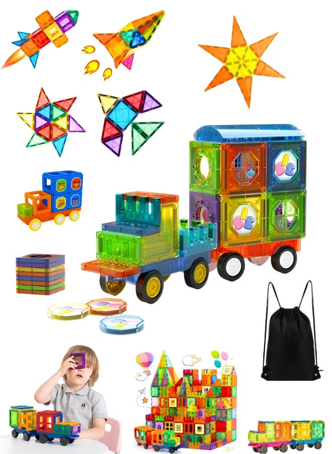 Magnetic Tiles Building Blocks 38 PCS – STEM Educational Construction Toy for Kids, Magnetic Building Set for Toddlers & Children Age 3+ Boys & Girls