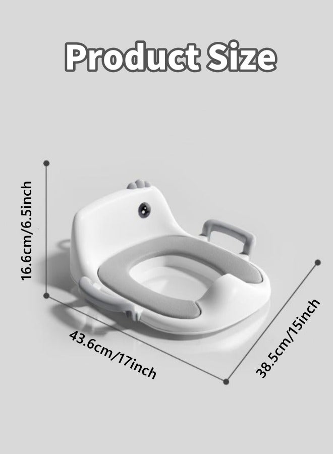 Potty Training Toilet Seat, Toddler Toilet Seat Attachment with Safety Handles, Detachable Soft Cushion, Anti-Slip Design and Splash Guard, Baby Potty Seats for Kids, Boys and Girls - Image 2