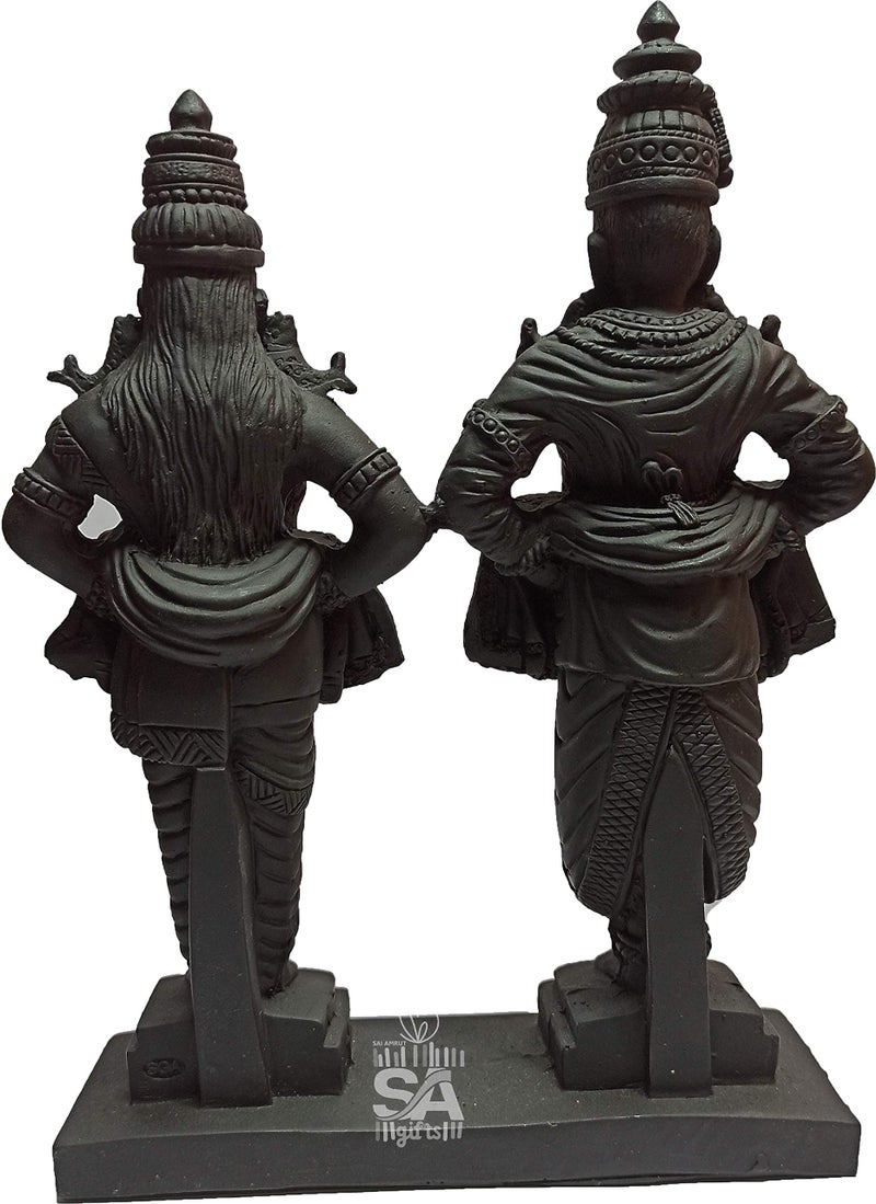 Sai Amrut Gifts Vitthal Rukmani Stand | Vitthal Rukmini Idol for Home & Offices Decorative Showpiece - 9 Inch (Polyresin, Black,) - Image 4