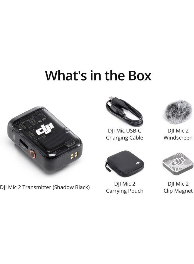 دي جي آي مُرسِل DJI Mic 2 (أسود رمادي)، مايكروفون لاسلكي بخاصية إلغاء الضوضاء الذكية، تسجيل داخلي لمدة 14 ساعة، بطارية تدوم 6 ساعات، تركيب مغناطيسي، مايكروفون بلوتوث، يوتيوب، فيديوهات يومية - Image 3