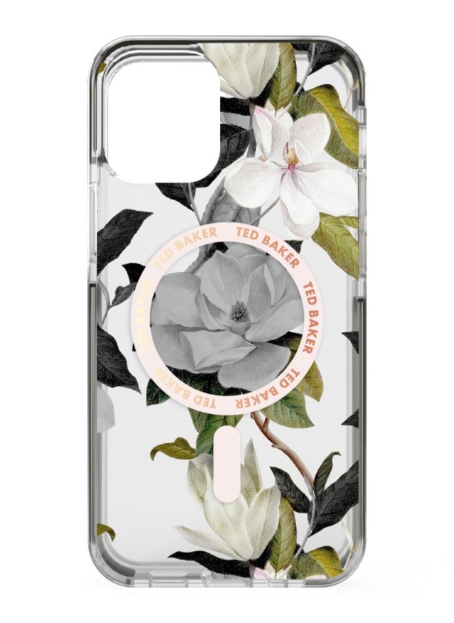 Ted Baker - TED BAKER iPhone 14 - MagSafe Anti-Shock Floral Case Opal - Image 1