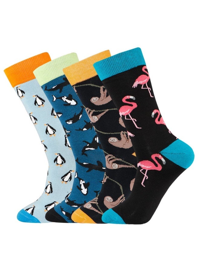 Cotton Idea  Funny And Cool Animal Crew Dress Scoks For Men Cozy Pack Size 10-13 - Image 1