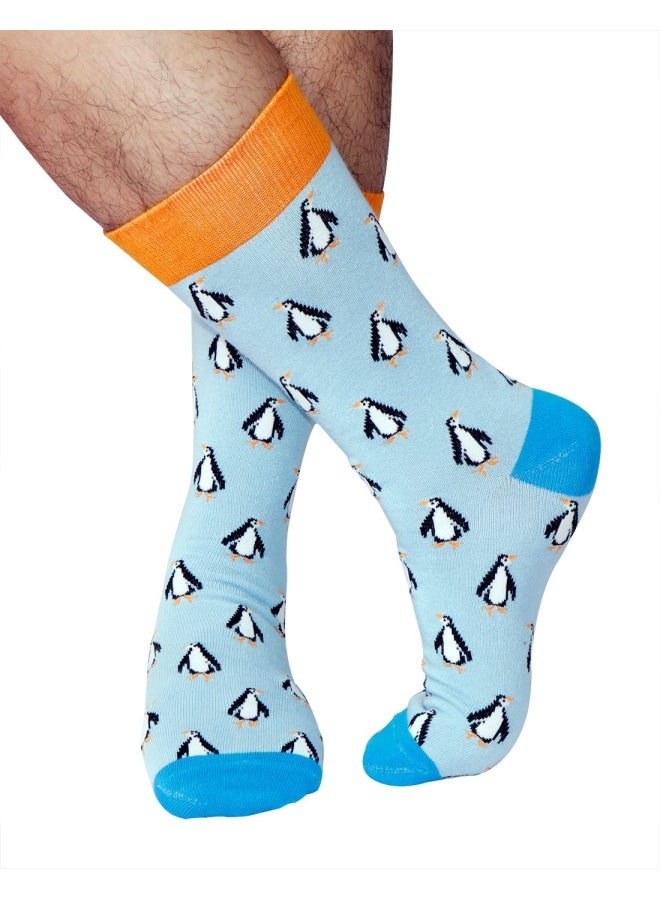 Cotton Idea  Funny And Cool Animal Crew Dress Scoks For Men Cozy Pack Size 10-13 - Image 3