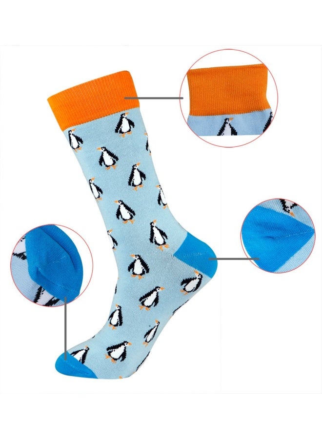 Cotton Idea  Funny And Cool Animal Crew Dress Scoks For Men Cozy Pack Size 10-13 - Image 4