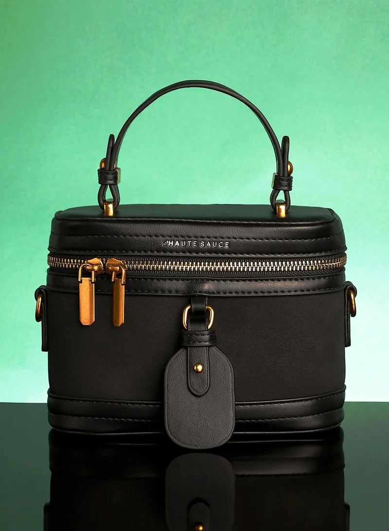 Haute Sauce Women's The Velvet Oval Bucket Bag - Midnight Black