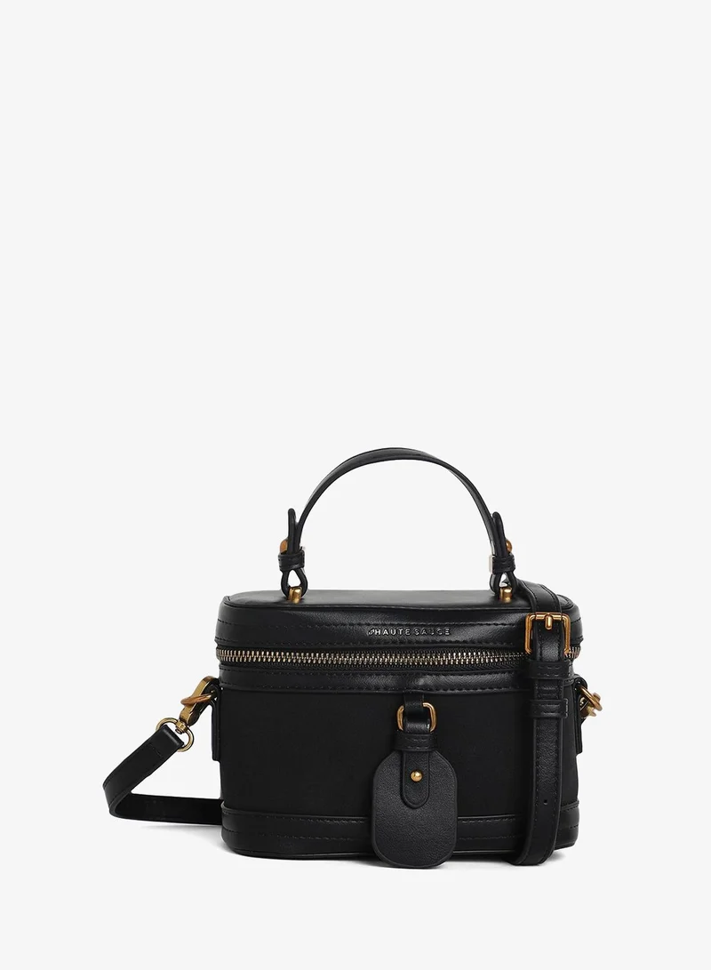 Haute Sauce  Women's The Velvet Oval Bucket Bag - Midnight Black for Women | Best Price UAE