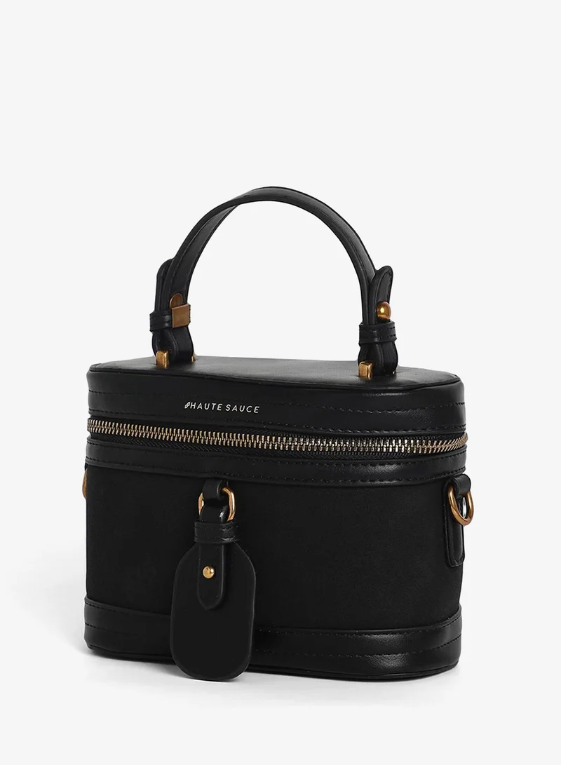 Haute Sauce  Women's The Velvet Oval Bucket Bag - Midnight Black for Women | Best Price UAE