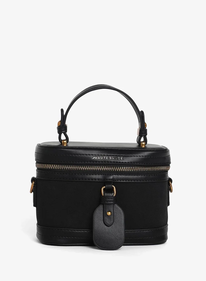Haute Sauce  Women's The Velvet Oval Bucket Bag - Midnight Black for Women | Best Price UAE