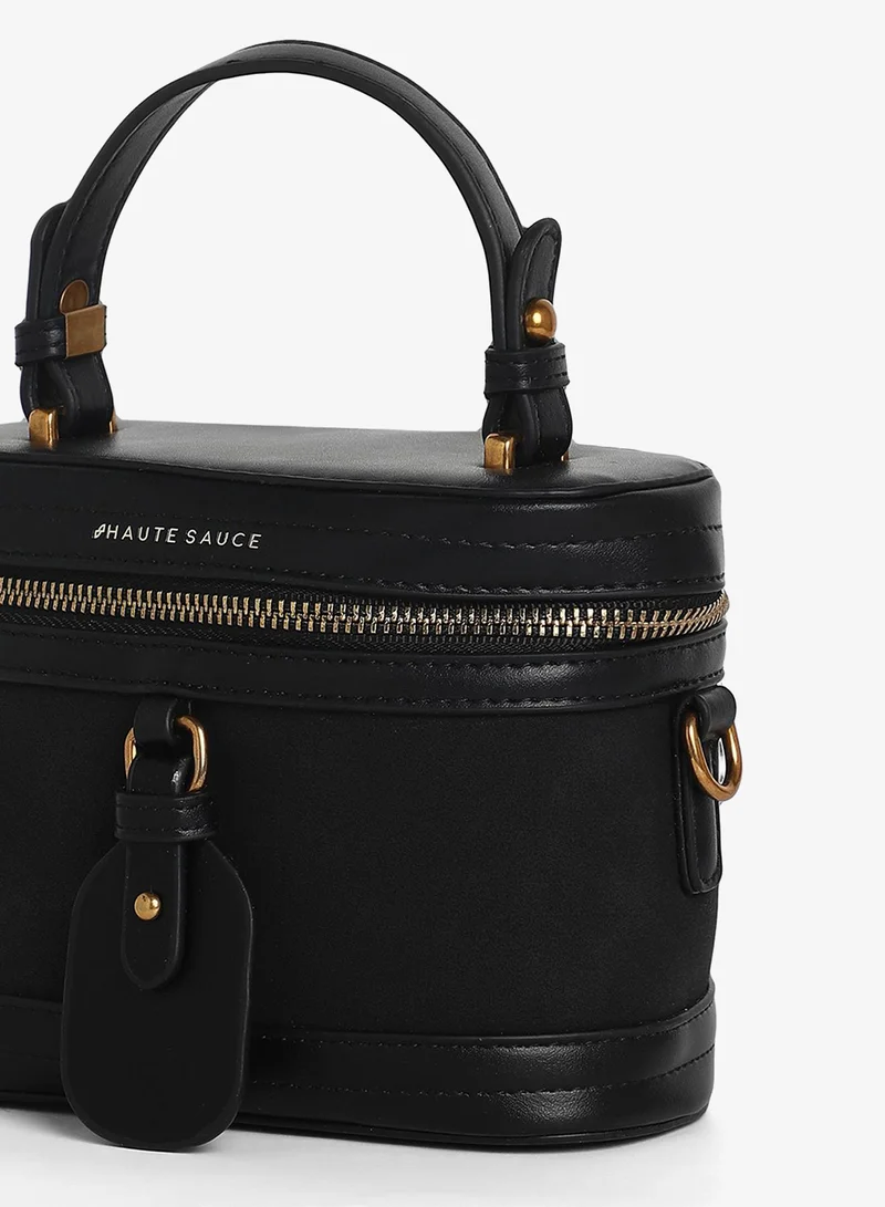 Haute Sauce  Women's The Velvet Oval Bucket Bag - Midnight Black for Women | Best Price UAE
