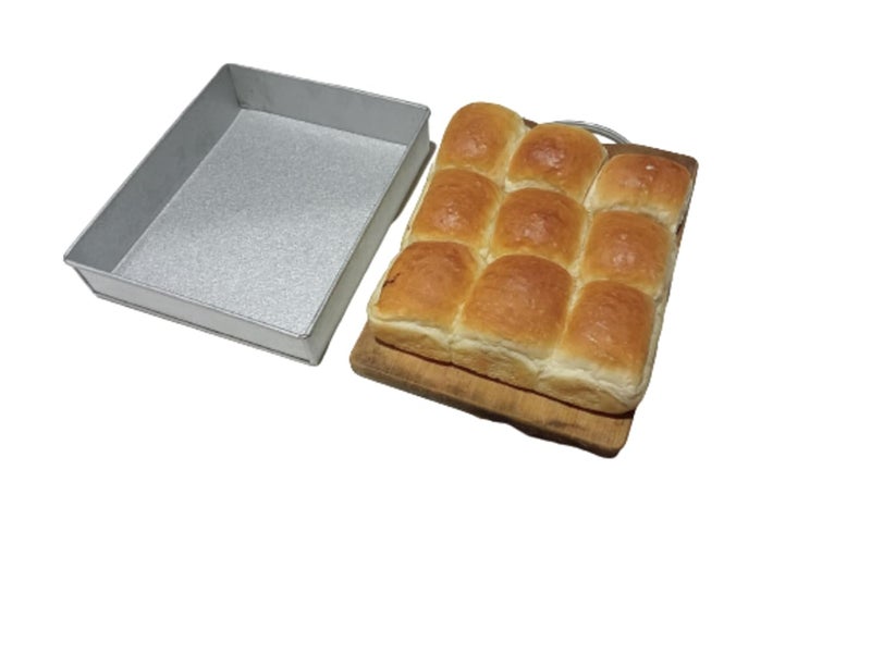 BAKERS PARDISE Bread Mould Aluminium Coated for Baking Cake,Brownie | Non Stick Bread Rectangle Shape & Loaf Tin for Making Sandwich | Loaf Pan Bread Silver Baking Tray-Pack of 1 (Size- 12x 10x 2.5) - Image 5