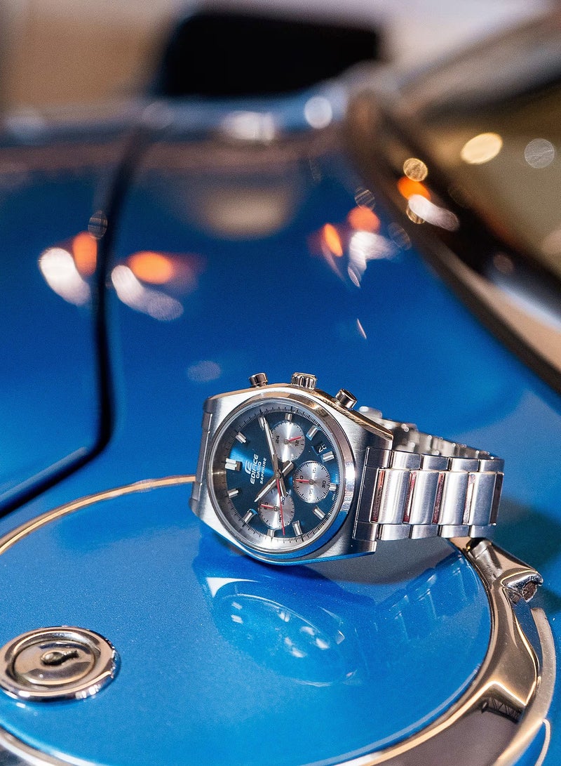 CASIO Edifice Chronograph Blue Dial Stainless Steel Men's Watch EFB-730D-2AV-47 × 40 × 11 mm - Image 3