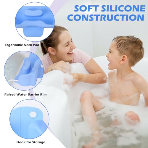 Jhua Portable Hair Washing Station for Kids Sink Bathtub Hair Washing Basin, Silicone Tear-Free Shampoo Bowl Wash Basin with Rinser Cup, Scalp Massager, Neck Support for Children Kids Teens Seniors - Image 2