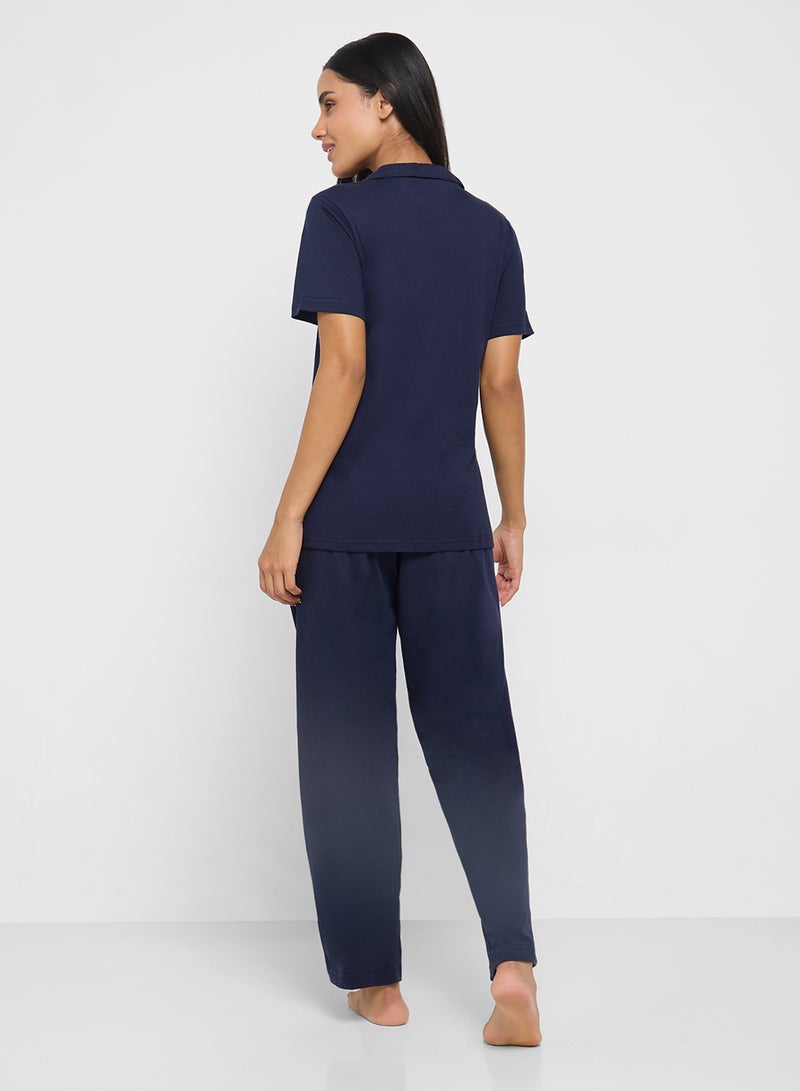 Ginger Cotton Button Up Shirt & Pyjama Set - Image 2