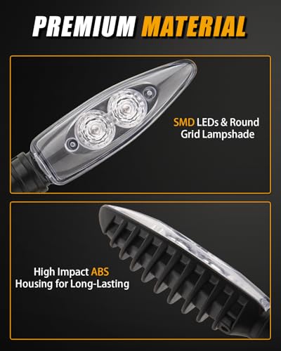 KICRY Motorcycle LED Turn Signal Light Front Blinkers Indicators Compatible with BMW F650GS F700GS F800G F800R F800S F800ST HP2 Sport K1200R K1300R R1200GS R1200R (C-Clear Lens) - Image 5