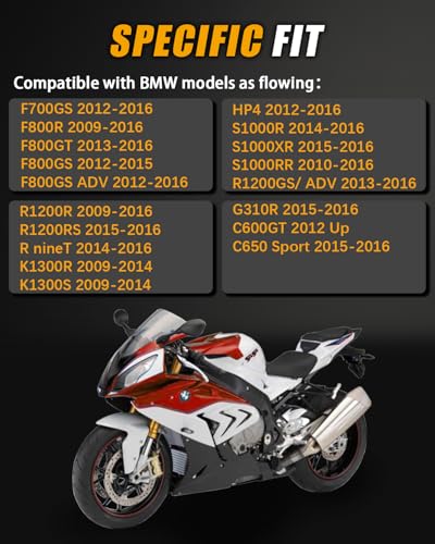 KICRY Motorcycle LED Turn Signal Light Front Blinkers Indicators Compatible with BMW F650GS F700GS F800G F800R F800S F800ST HP2 Sport K1200R K1300R R1200GS R1200R (C-Clear Lens) - Image 2