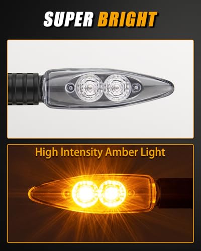 KICRY Motorcycle LED Turn Signal Light Front Blinkers Indicators Compatible with BMW F650GS F700GS F800G F800R F800S F800ST HP2 Sport K1200R K1300R R1200GS R1200R (C-Clear Lens) - Image 3