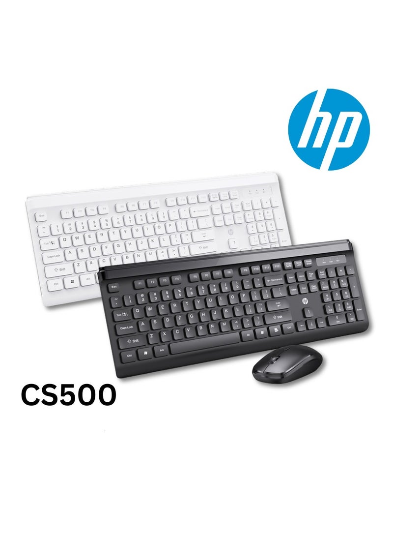 HP مجموعة لوحة مفاتيح وماوس لاسلكية CS500 مع 104 أغطية مفاتيح، توصيل وتشغيل، تصميم مريح للفأرة للمكتب والمنزل والكمبيوتر الشخصي والكمبيوتر المحمول - Image 4