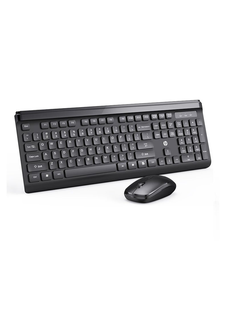 HP مجموعة لوحة مفاتيح وماوس لاسلكية CS500 مع 104 أغطية مفاتيح، توصيل وتشغيل، تصميم مريح للفأرة للمكتب والمنزل والكمبيوتر الشخصي والكمبيوتر المحمول - Image 1